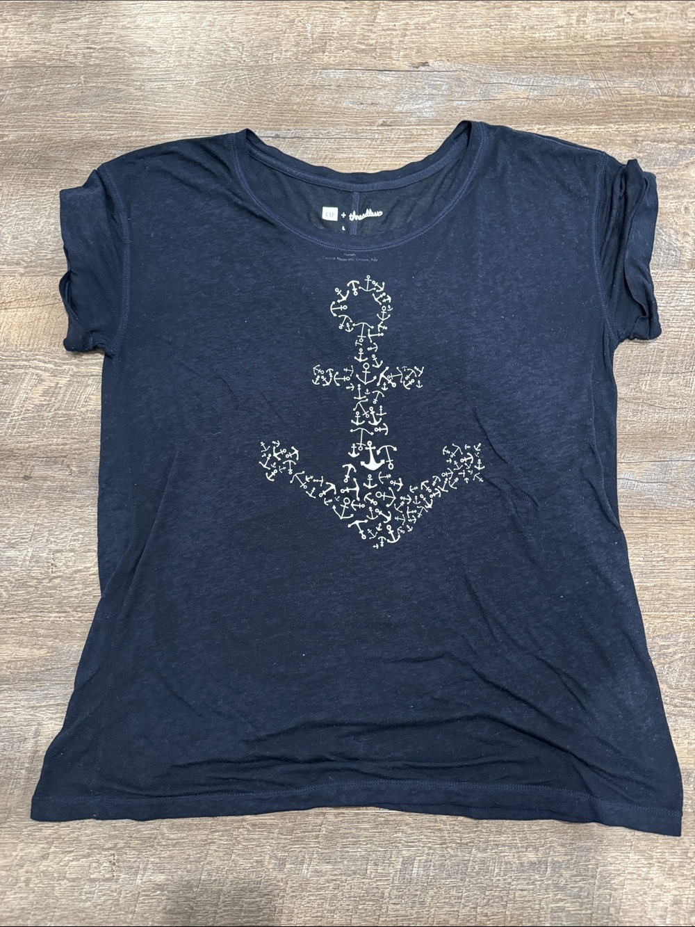 GAP Navy Short-Sleeve Tee with Anchor Graphic